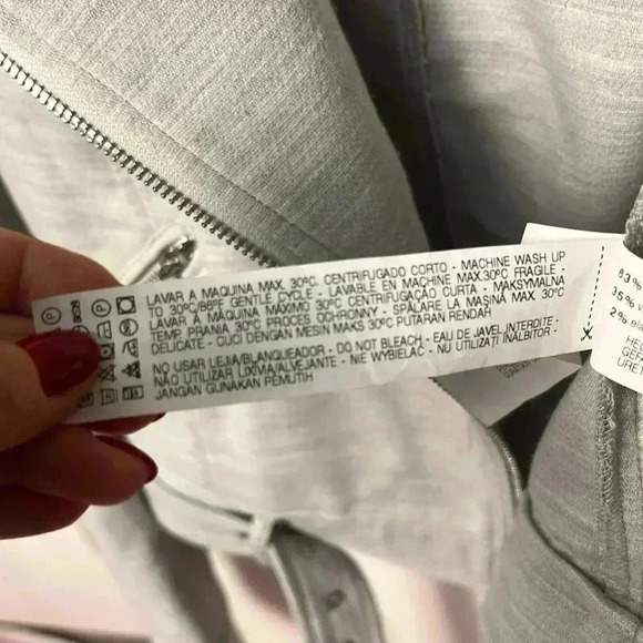 Trafaluc by Zara grey moto jacket with silver detail size XS - Picture 8 of 12